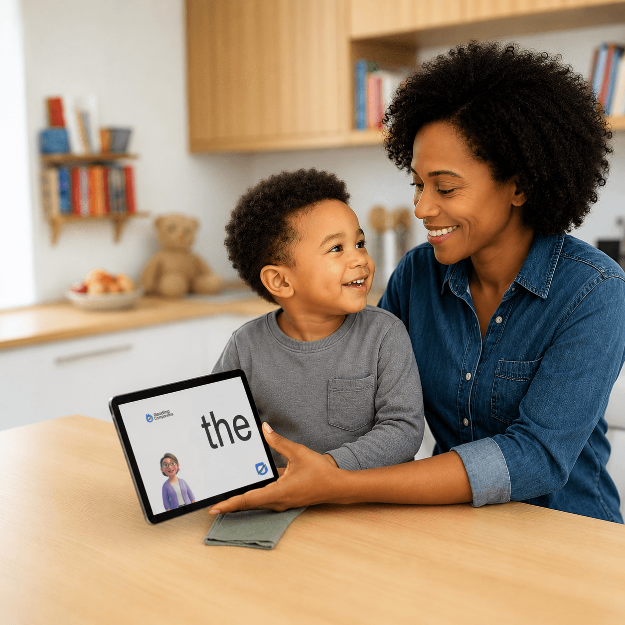 Parent and child reading together
